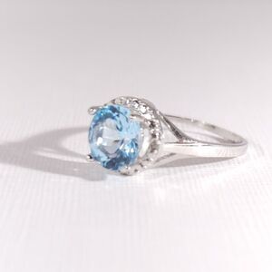 Sky Blue Topaz 2 Carats Ring Size 8